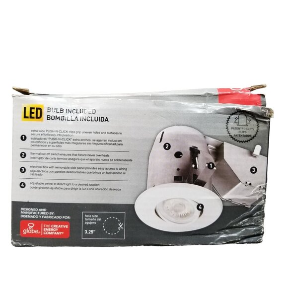 Globe LED Recessed Light Kit 9082101  3" Soft White Spot Swivel 50W 400 Lumens - Picture 2 of 11